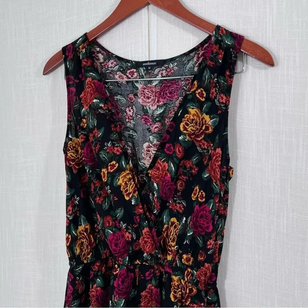 Ambiance Floral Flower Shorts Romper Dress Size M - Picture 8 of 13